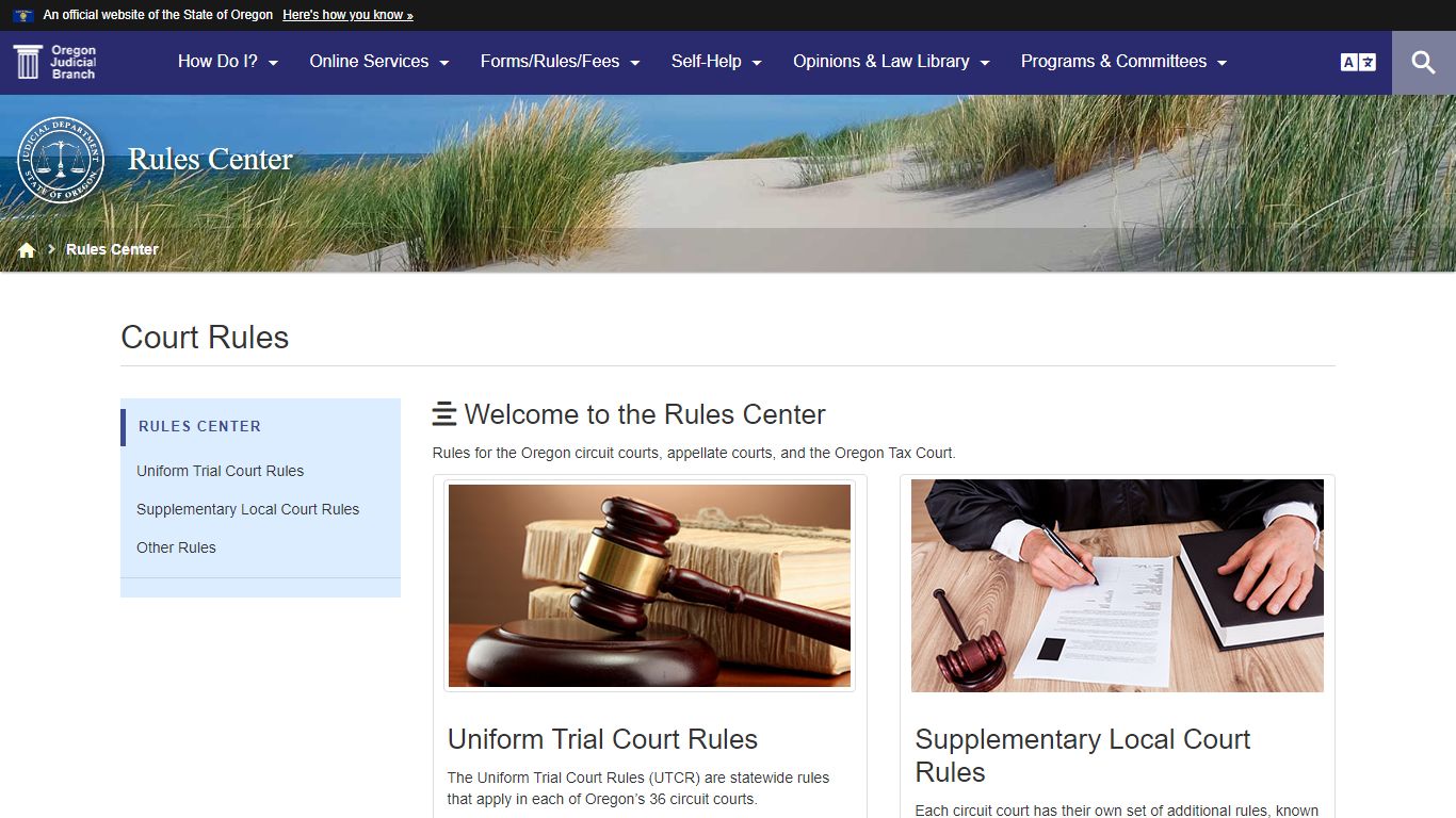 Court Rules : Rules Center : State of Oregon - Oregon Judicial Department